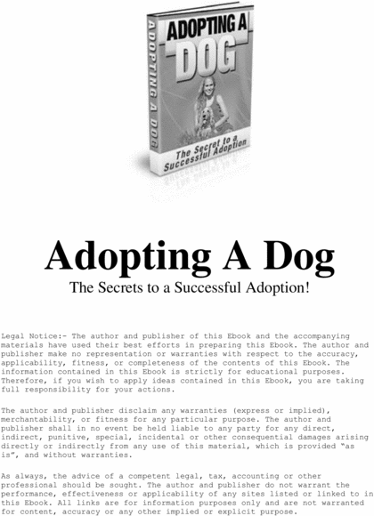 Product picture Secrets To Adopting A Dog