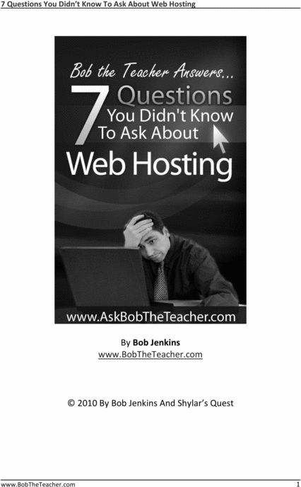 Product picture What You Need To Know About Web Hosting