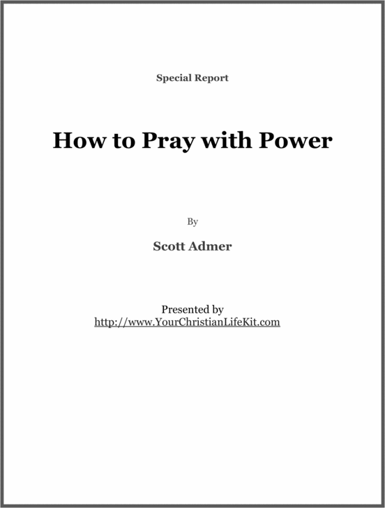 Product picture How to pray with power