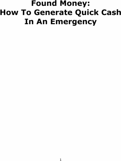 Product picture 12 Ways To Raise Emergency Money